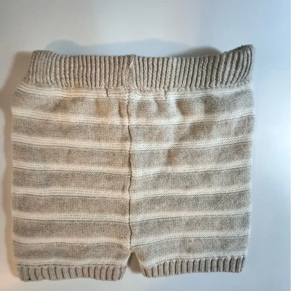 Stitch & Bean Baby Crewneck Sweater White Stripe Shorts Sweater Set Sz 0-3 NWT